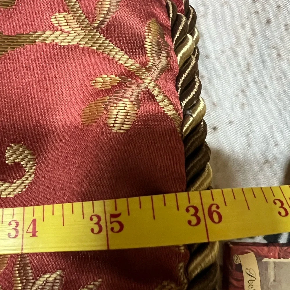 Red and Gold Floral Tapestry King Size Shams